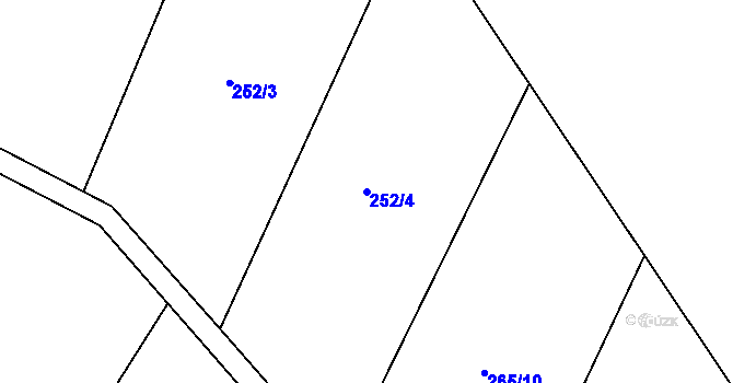 Parcela st. 252/4 v KÚ Skvrňov, Katastrální mapa