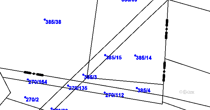 Parcela st. 385/15 v KÚ Skvrňov, Katastrální mapa