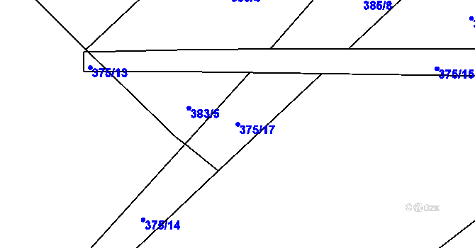 Parcela st. 375/17 v KÚ Skvrňov, Katastrální mapa