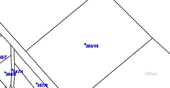 Parcela st. 385/18 v KÚ Skvrňov, Katastrální mapa