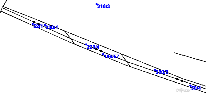 Parcela st. 196/57 v KÚ Skyřice, Katastrální mapa