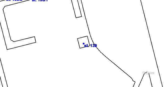Parcela st. 139 v KÚ Skyřice, Katastrální mapa