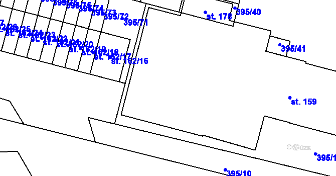 Parcela st. 161 v KÚ Skyřice, Katastrální mapa