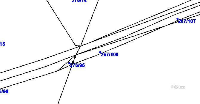 Parcela st. 267/108 v KÚ Velebudice, Katastrální mapa