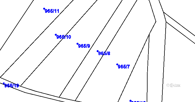 Parcela st. 965/8 v KÚ Vrbička, Katastrální mapa