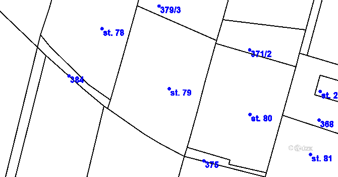 Parcela st. 79 v KÚ Slabce, Katastrální mapa