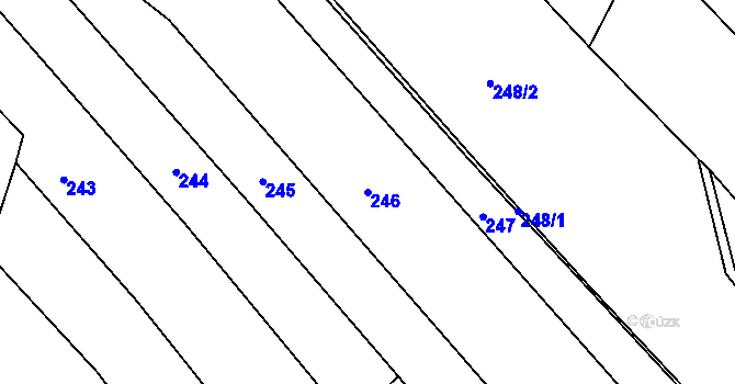 Parcela st. 246 v KÚ Slabce, Katastrální mapa