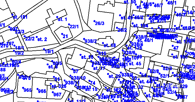 Parcela st. 916 v KÚ Slabce, Katastrální mapa