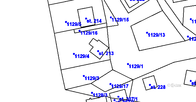 Parcela st. 213 v KÚ Písecká Smoleč, Katastrální mapa