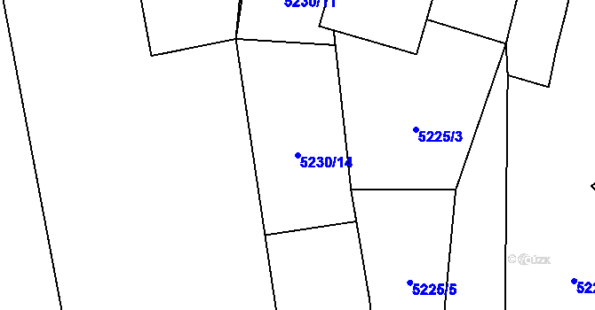 Parcela st. 5230/14 v KÚ Písecká Smoleč, Katastrální mapa
