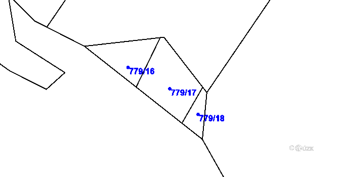 Parcela st. 779/17 v KÚ Písecká Smoleč, Katastrální mapa