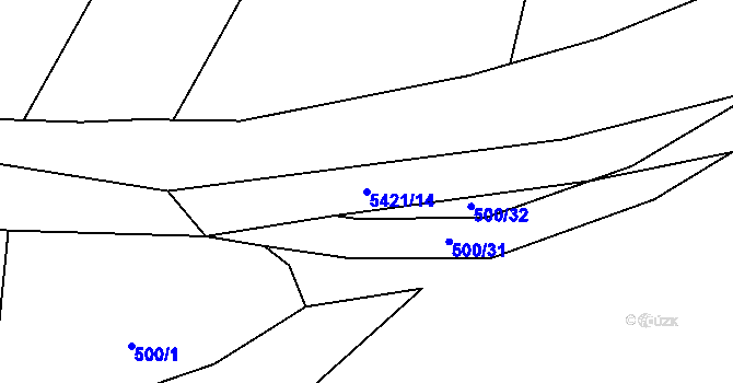 Parcela st. 5421/14 v KÚ Písecká Smoleč, Katastrální mapa