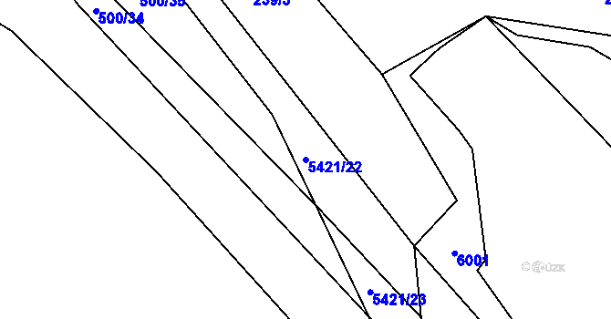 Parcela st. 5421/22 v KÚ Písecká Smoleč, Katastrální mapa