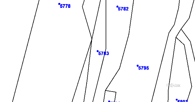 Parcela st. 5783 v KÚ Slabčice, Katastrální mapa