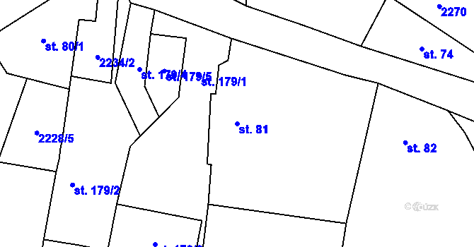 Parcela st. 81 v KÚ Slabčice, Katastrální mapa