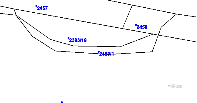 Parcela st. 2460/1 v KÚ Slabčice, Katastrální mapa