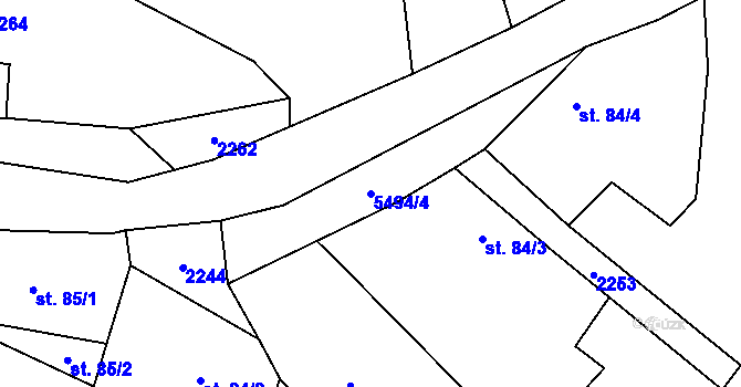 Parcela st. 5494/4 v KÚ Slabčice, Katastrální mapa