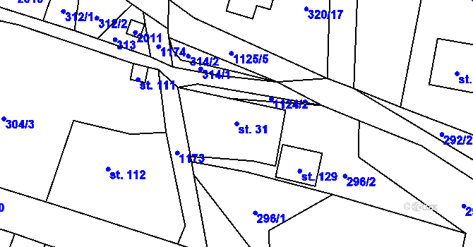Parcela st. 31 v KÚ Nedvězí u Semil, Katastrální mapa