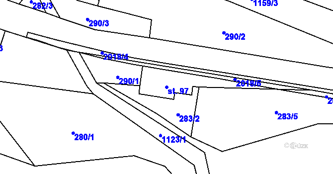 Parcela st. 97 v KÚ Nedvězí u Semil, Katastrální mapa