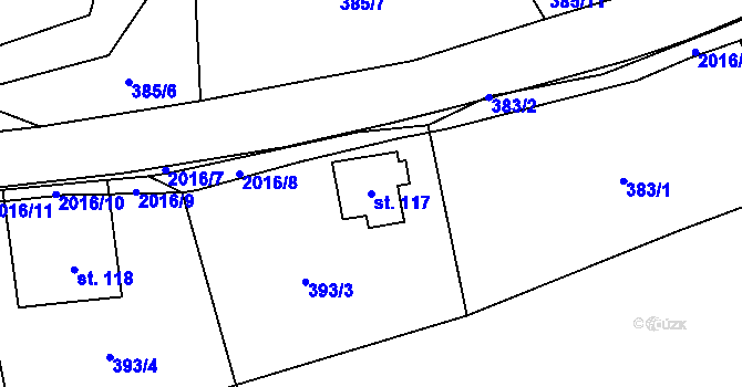 Parcela st. 117 v KÚ Nedvězí u Semil, Katastrální mapa