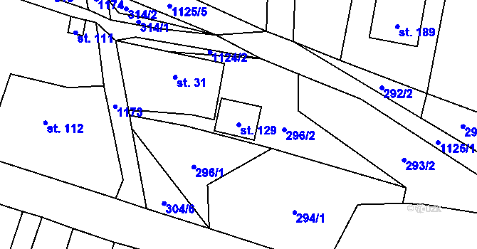 Parcela st. 129 v KÚ Nedvězí u Semil, Katastrální mapa