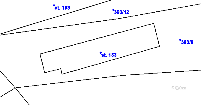 Parcela st. 133 v KÚ Nedvězí u Semil, Katastrální mapa