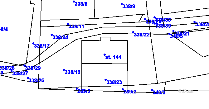Parcela st. 144 v KÚ Nedvězí u Semil, Katastrální mapa