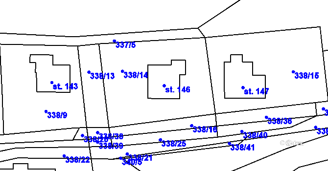 Parcela st. 146 v KÚ Nedvězí u Semil, Katastrální mapa