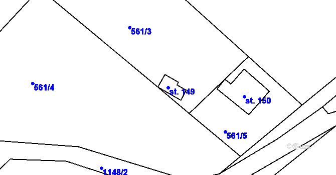 Parcela st. 149 v KÚ Nedvězí u Semil, Katastrální mapa