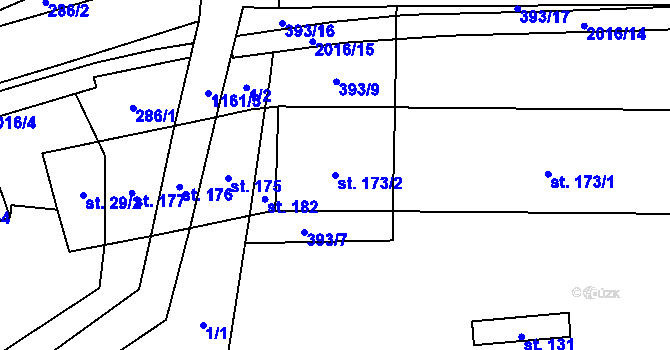 Parcela st. 173/2 v KÚ Nedvězí u Semil, Katastrální mapa