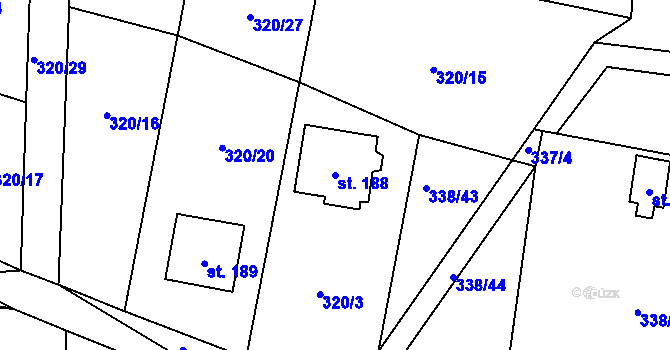 Parcela st. 188 v KÚ Nedvězí u Semil, Katastrální mapa