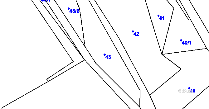Parcela st. 43 v KÚ Nedvězí u Semil, Katastrální mapa