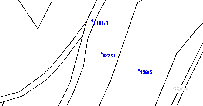 Parcela st. 122/3 v KÚ Nedvězí u Semil, Katastrální mapa