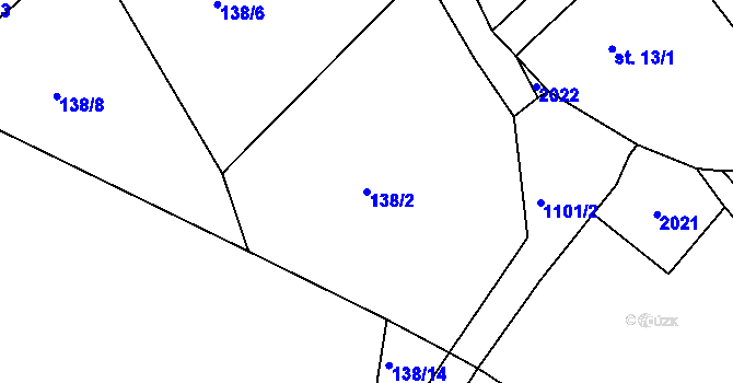 Parcela st. 138/2 v KÚ Nedvězí u Semil, Katastrální mapa