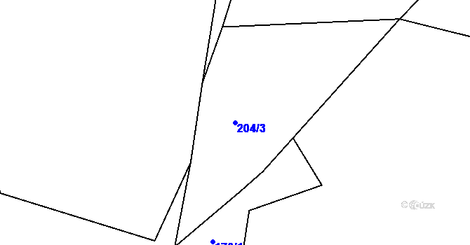 Parcela st. 204/3 v KÚ Nedvězí u Semil, Katastrální mapa