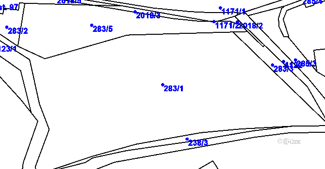 Parcela st. 283/1 v KÚ Nedvězí u Semil, Katastrální mapa