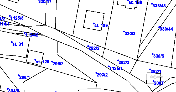 Parcela st. 292/2 v KÚ Nedvězí u Semil, Katastrální mapa