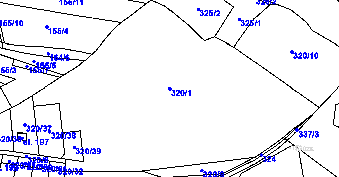 Parcela st. 320/1 v KÚ Nedvězí u Semil, Katastrální mapa