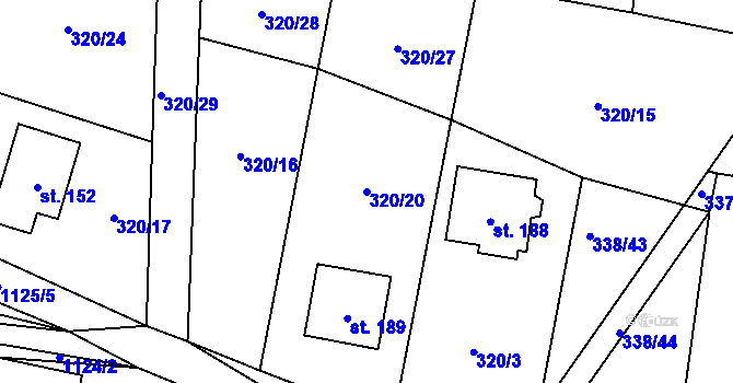 Parcela st. 320/20 v KÚ Nedvězí u Semil, Katastrální mapa