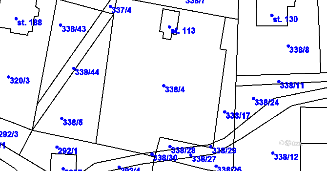 Parcela st. 338/4 v KÚ Nedvězí u Semil, Katastrální mapa
