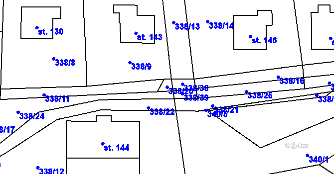 Parcela st. 338/20 v KÚ Nedvězí u Semil, Katastrální mapa