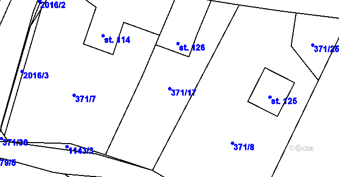 Parcela st. 371/17 v KÚ Nedvězí u Semil, Katastrální mapa