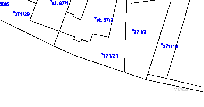Parcela st. 371/21 v KÚ Nedvězí u Semil, Katastrální mapa