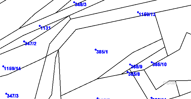 Parcela st. 385/1 v KÚ Nedvězí u Semil, Katastrální mapa