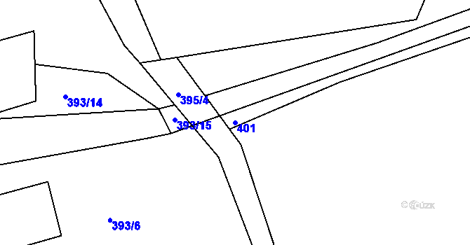 Parcela st. 401 v KÚ Nedvězí u Semil, Katastrální mapa