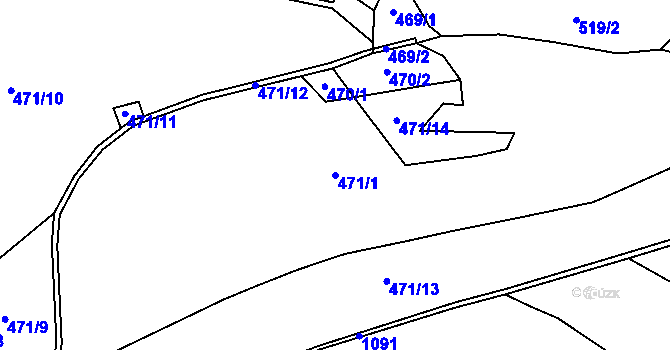 Parcela st. 471/1 v KÚ Nedvězí u Semil, Katastrální mapa