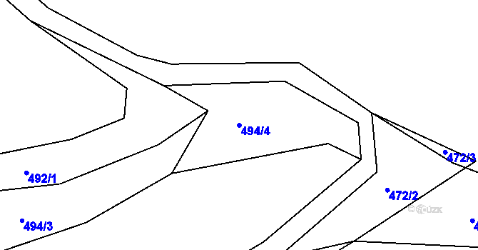 Parcela st. 494/4 v KÚ Nedvězí u Semil, Katastrální mapa