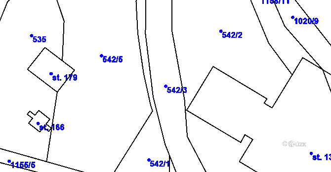 Parcela st. 542/3 v KÚ Nedvězí u Semil, Katastrální mapa