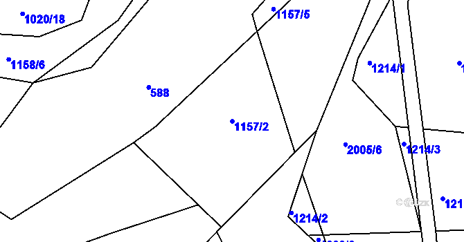 Parcela st. 1157/2 v KÚ Nedvězí u Semil, Katastrální mapa
