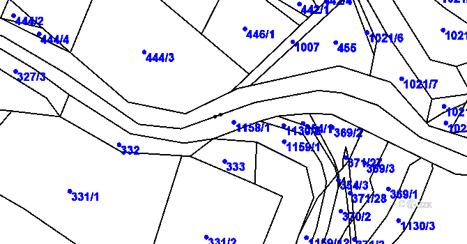 Parcela st. 1158/1 v KÚ Nedvězí u Semil, Katastrální mapa